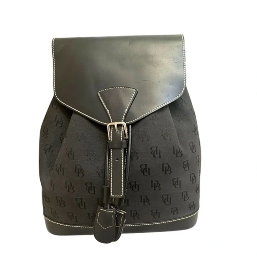 Dooney & bourke canvas and leather vintage black backpack